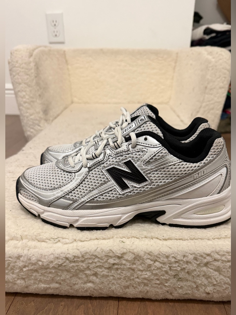 New Balance Men’s Athletic Sneakers in White and Black